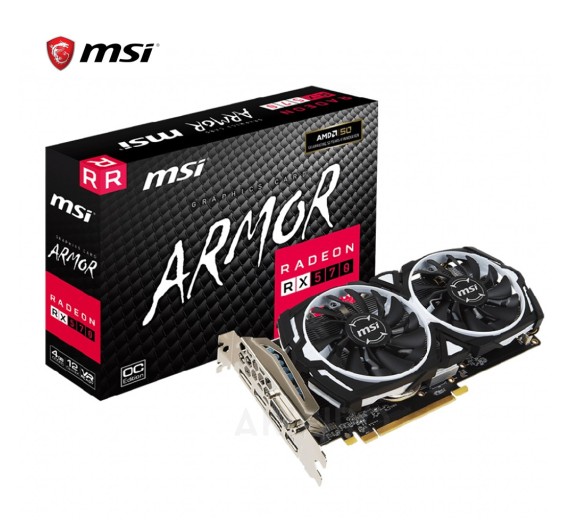 VGA (การ์ดแสดงผล) MSI RADEON RX570 ARMOR 4G OC GDDR5 256 BIT 3 + 1Y